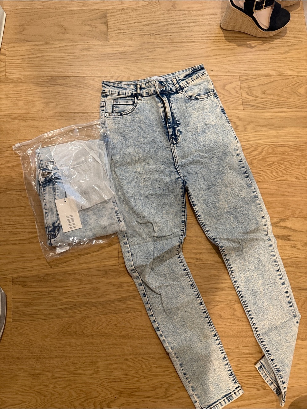 High-Rise Light Acid Wash Jeans